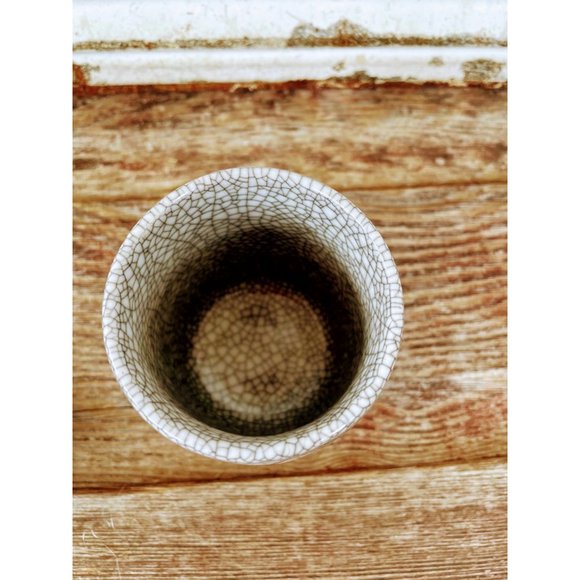 Vintage Japanese Raku Crackle Glaze Cup - Picture 3 of 9